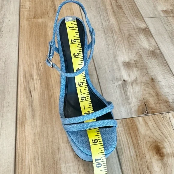 ๐CCO๐ NWT Gianni Bini Platform Ankle Strap Open Toe Sandals Heels Blue 8 1/2 - Picture 12 of 16